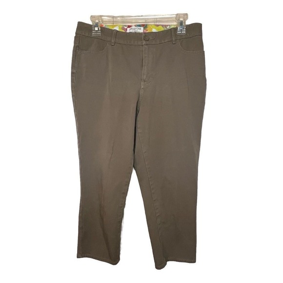 Coldwater Creek Women's Natural Fit Khaki Stone Cropped Capri Pants Size 8 Comfy - Picture 1 of 6